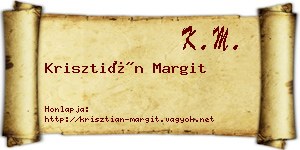 Krisztián Margit névjegykártya